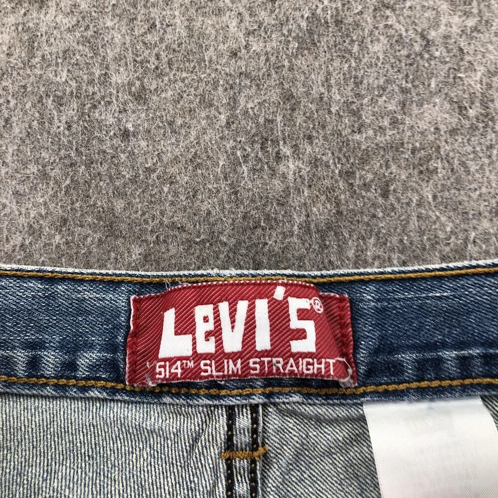 Levis 514 Jeans Mens 29x29 Blue Light Wash Slim Straight Denim Pants Casual